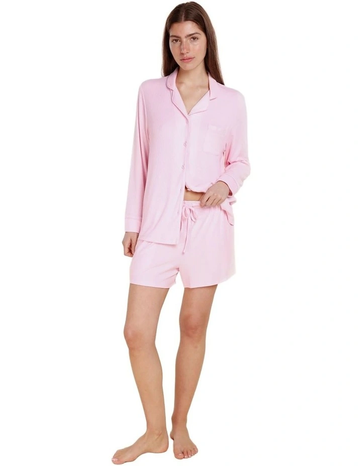 Adelaide Ribbed Shorts in Pink image 1