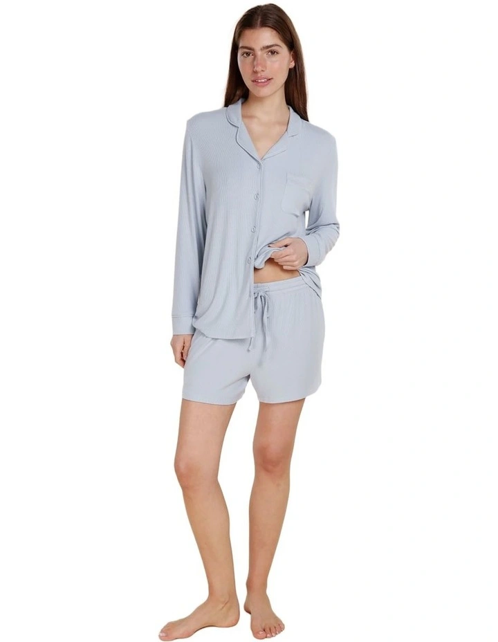 Adelaide Ribbed Shorts in Sky Blue image 1
