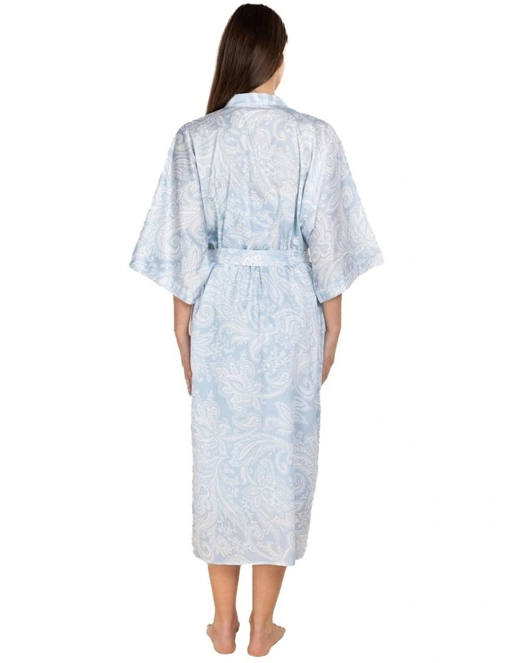 Annie Cotton Sateen Robe in Blue image 2