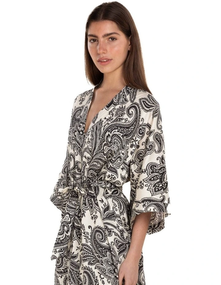 Annie Cotton Sateen Robe in Cream image 4