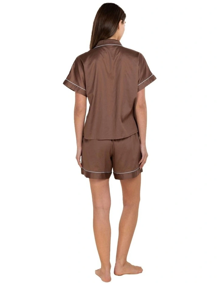Ariana Double Piping Short Set in Mocha image 2