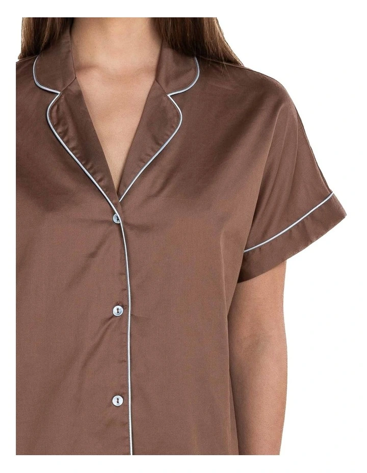 Ariana Double Piping Short Set in Mocha image 4