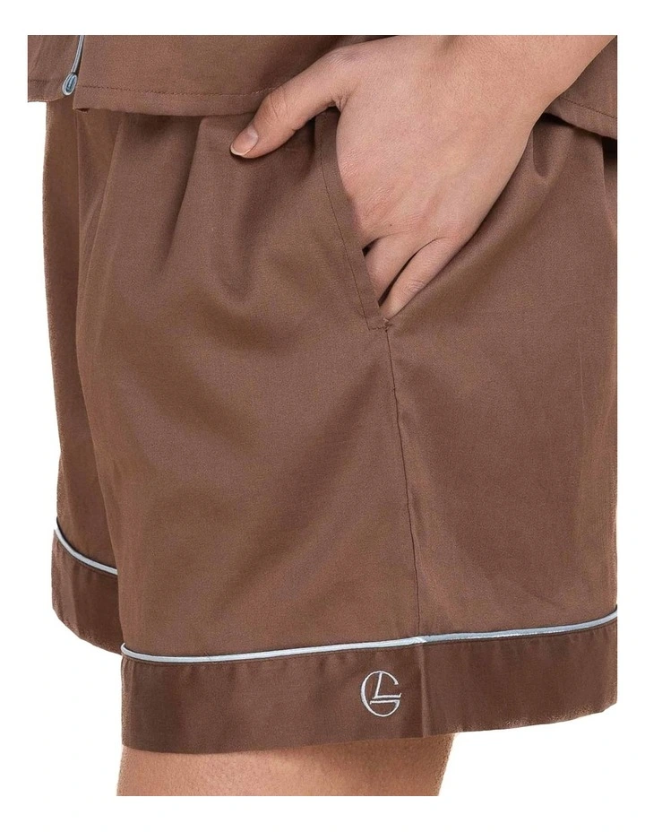 Ariana Double Piping Short Set in Mocha image 5
