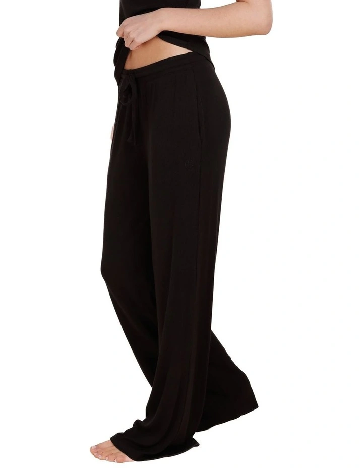 Athens Ribbed Long Pants in Black image 4