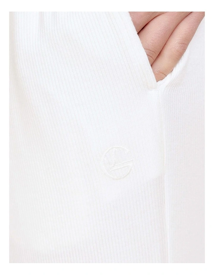 Athens Ribbed Long Pants in Ecru image 4