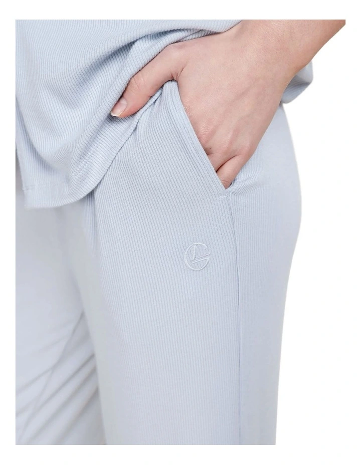 Athens Ribbed Long Pants in Sky Blue image 4