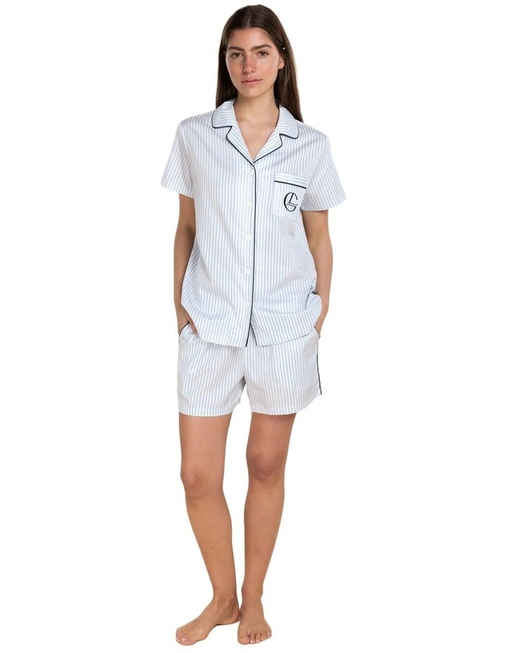 Camilla Cotton Short Pyjama Set in Blue image 1
