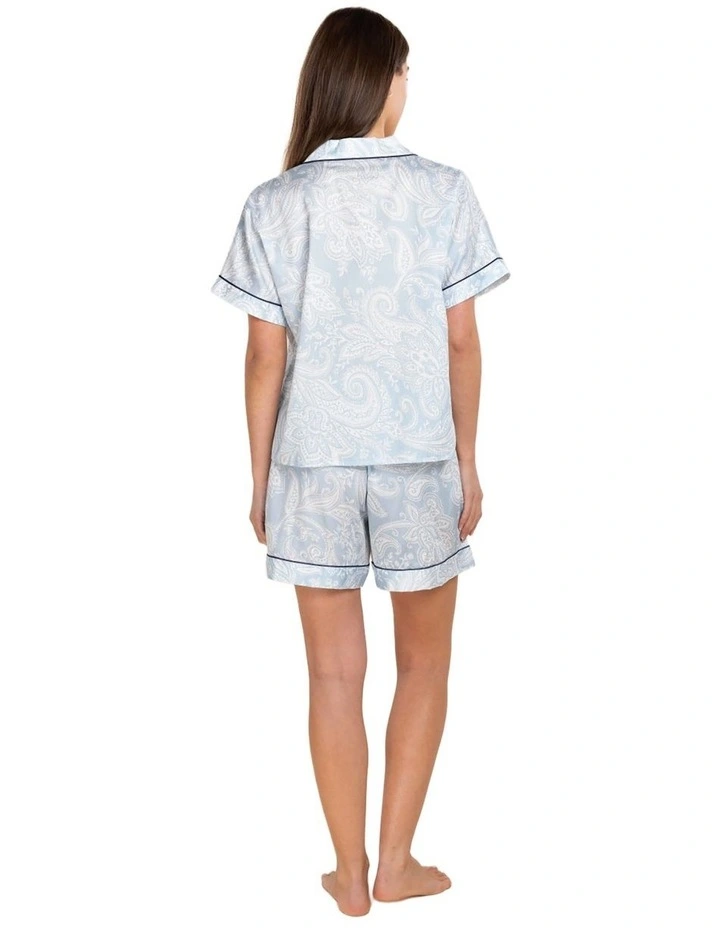 Daphne Cotton Sateen Short Pyjama Set in Blue image 2