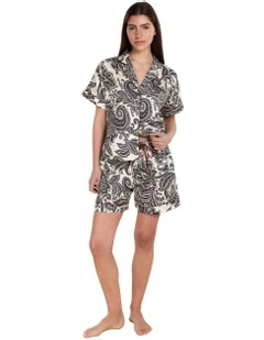 Daphne Cotton Sateen Short Pyjama Set in Cream