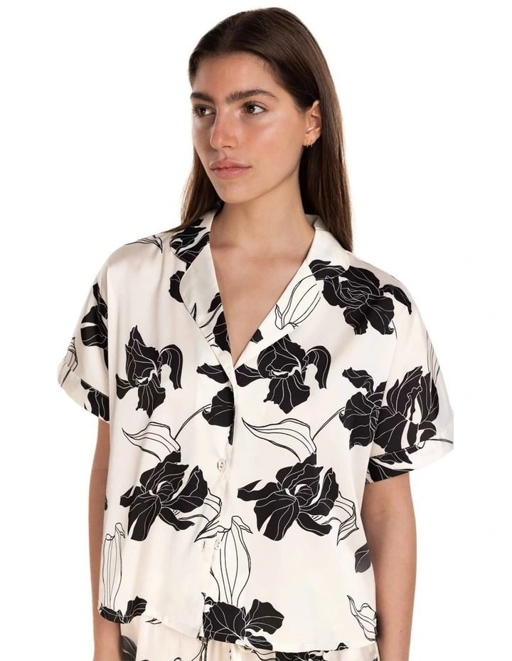 Freya Recycled Silky Satin Short Pyjama Set in Ivory image 4