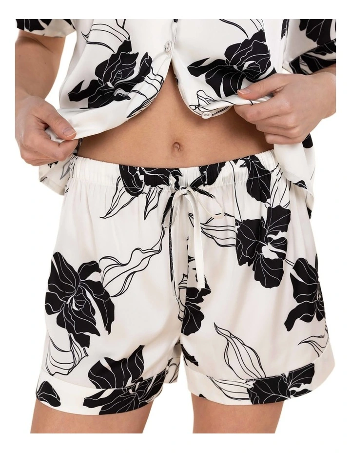 Freya Recycled Silky Satin Short Pyjama Set in Ivory image 5