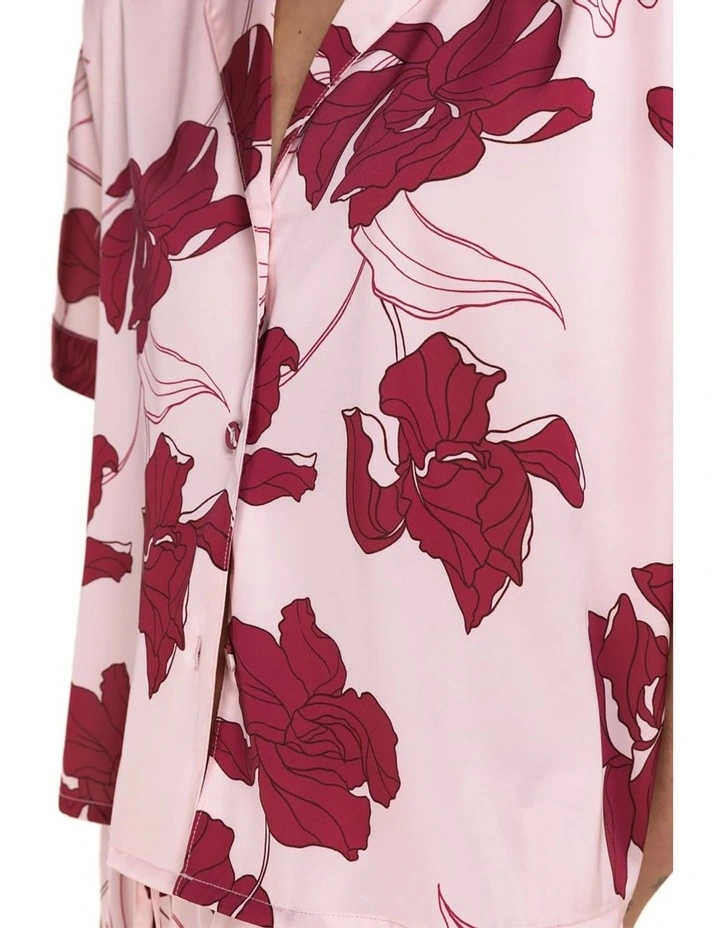 Freya Recycled Silky Satin Short Pyjama Set in Pink image 5