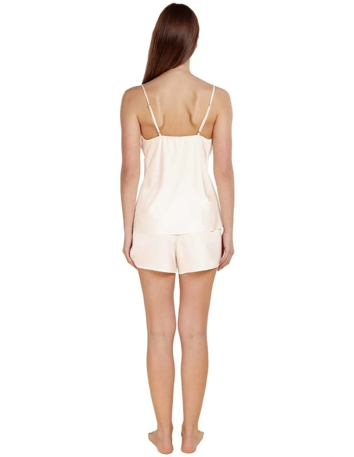 Heather Silky Satin Cami And Short Set in Ivory image 2