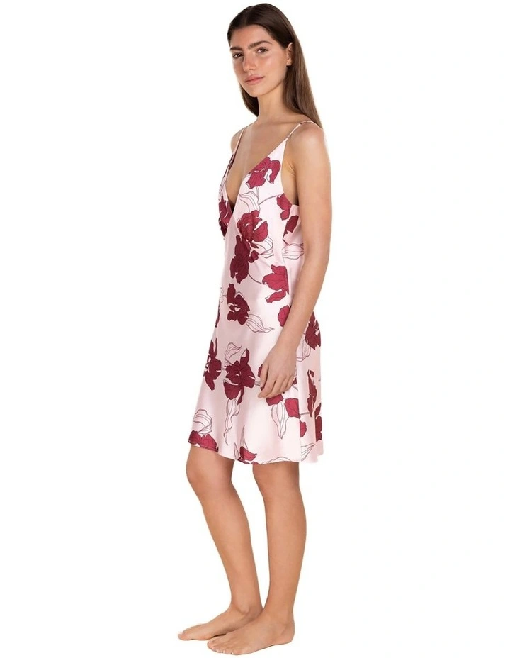 Iris Recycled Silky Satin Short Nightie in Pink image 3