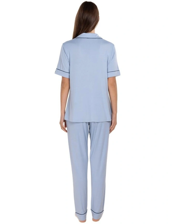 Jenna Bamboo Long Pyjama Set in Blue image 2