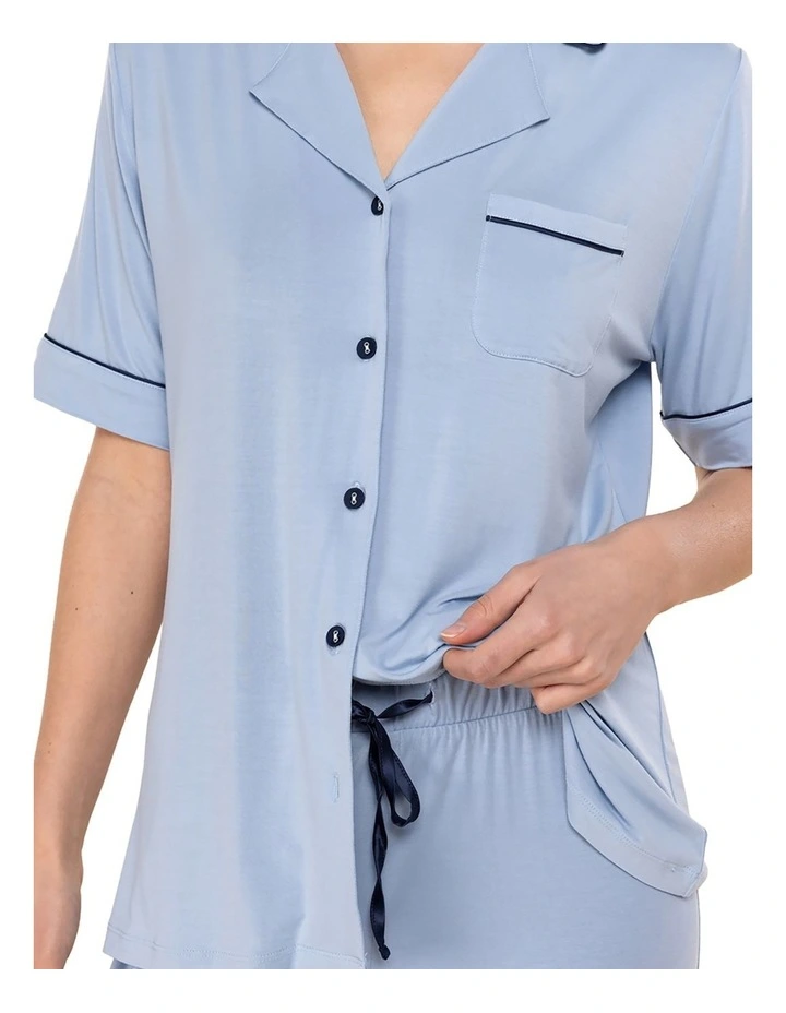 Jenna Bamboo Long Pyjama Set in Blue image 5
