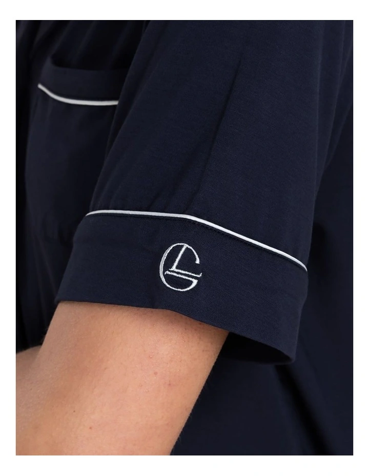 Jenna Bamboo Long PJ Set in Navy image 4