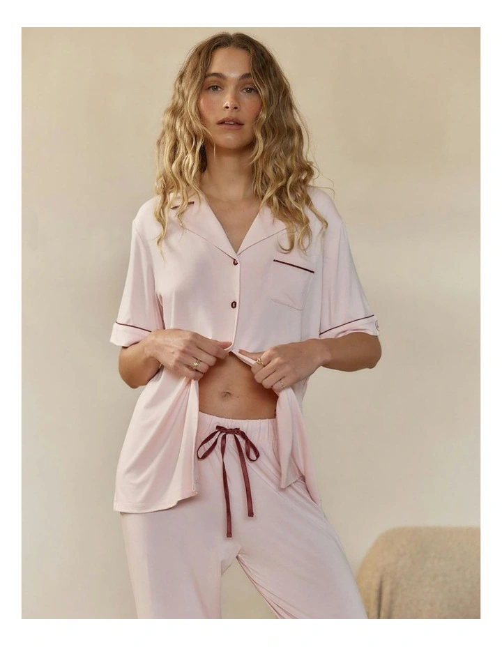 Jenna Bamboo Long PJ Set in Pink image 6