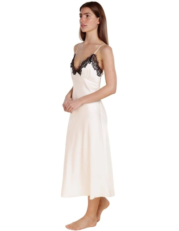 Magnolia Silky Satin Long Gown in Ivory image 3