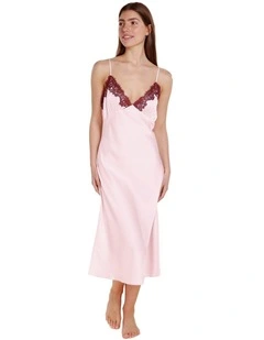 Magnolia Silky Satin Long Gown in Pink