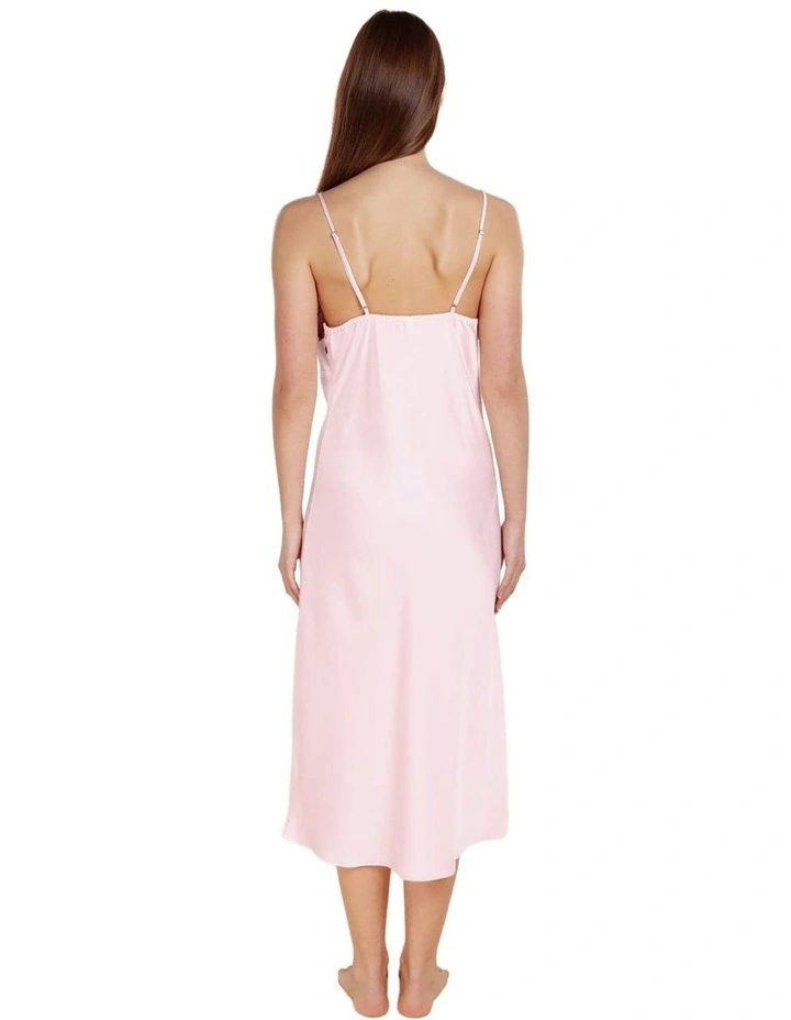 Magnolia Silky Satin Long Gown in Pink image 2