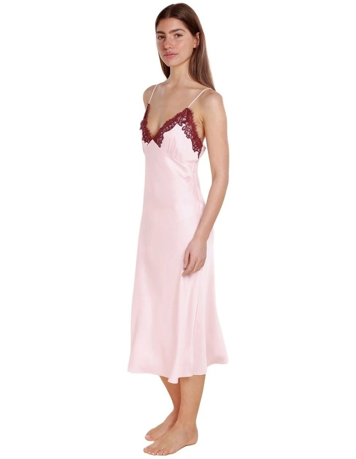 Magnolia Silky Satin Long Gown in Pink image 3