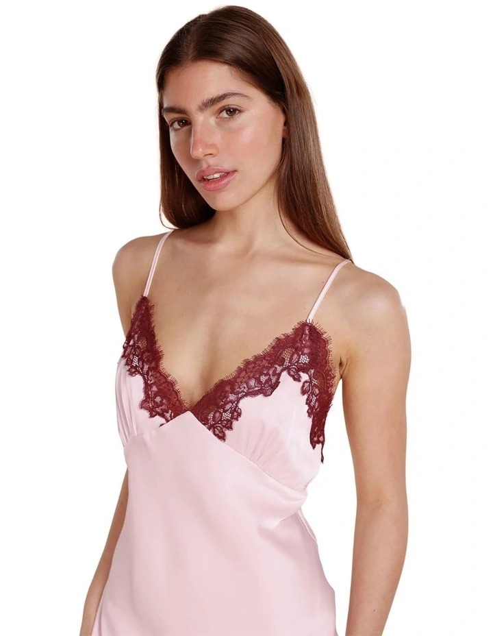Magnolia Silky Satin Long Gown in Pink image 4