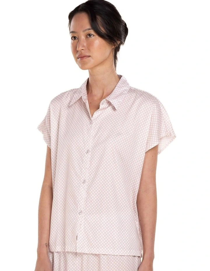 Marlie Diamond Print Cotton Long Pyjama Set in Pink image 4