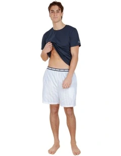 Noah Cotton Short Pyjama Set in Blue