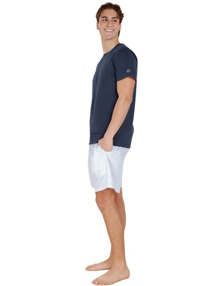 Noah Cotton Short Pyjama Set in Blue image 2