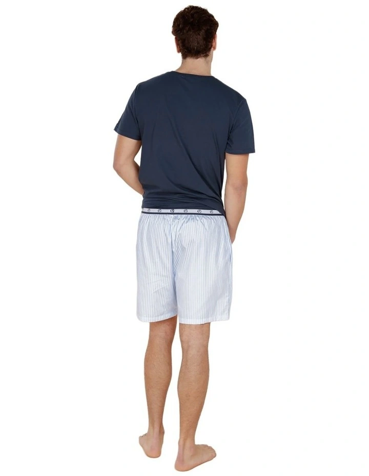 Noah Cotton Short Pyjama Set in Blue image 3
