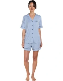 Sadie Bamboo Short Pyjama Set in Blue