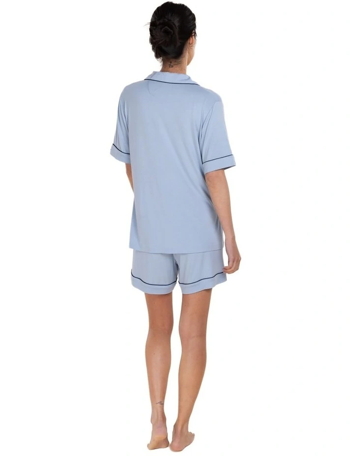 Sadie Bamboo Short Pyjama Set in Blue image 2