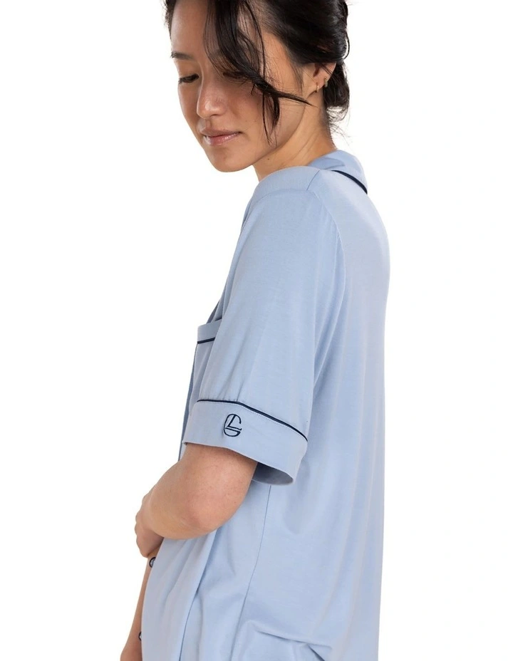 Sadie Bamboo Short Pyjama Set in Blue image 5