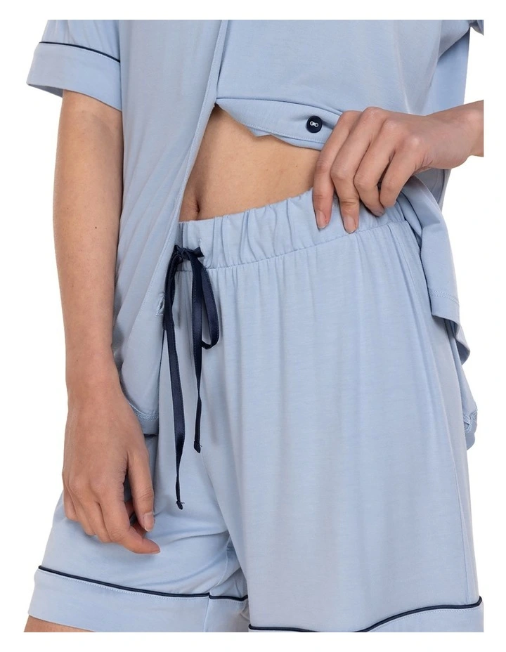 Sadie Bamboo Short Pyjama Set in Blue image 6