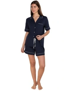 Sadie Bamboo Short Pyjama Set in Navy
