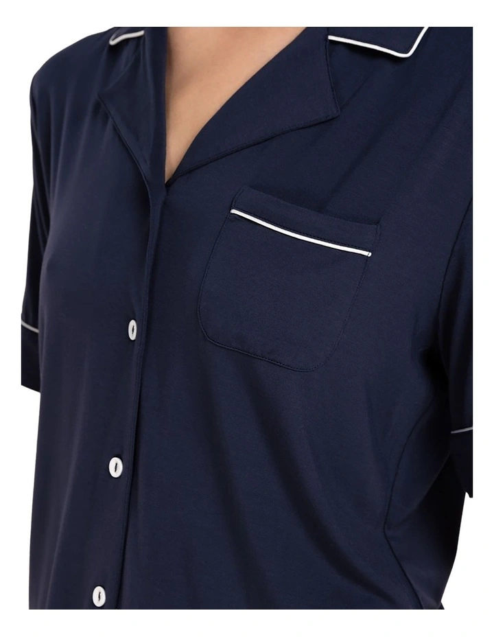 Sadie Bamboo Short Pyjama Set in Navy image 5