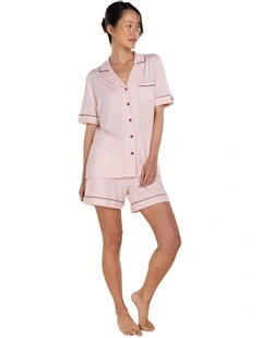 Sadie Bamboo Short Pyjama Set in Pink