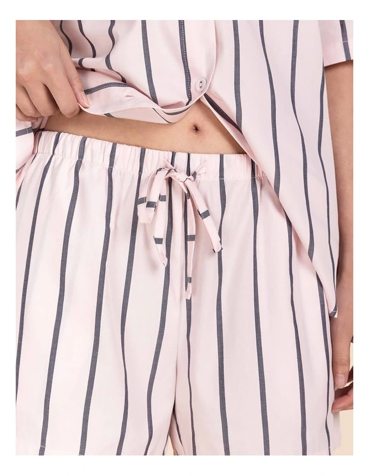 Sasha Striped Boyfriend Short Pyjama Set in Pink image 5