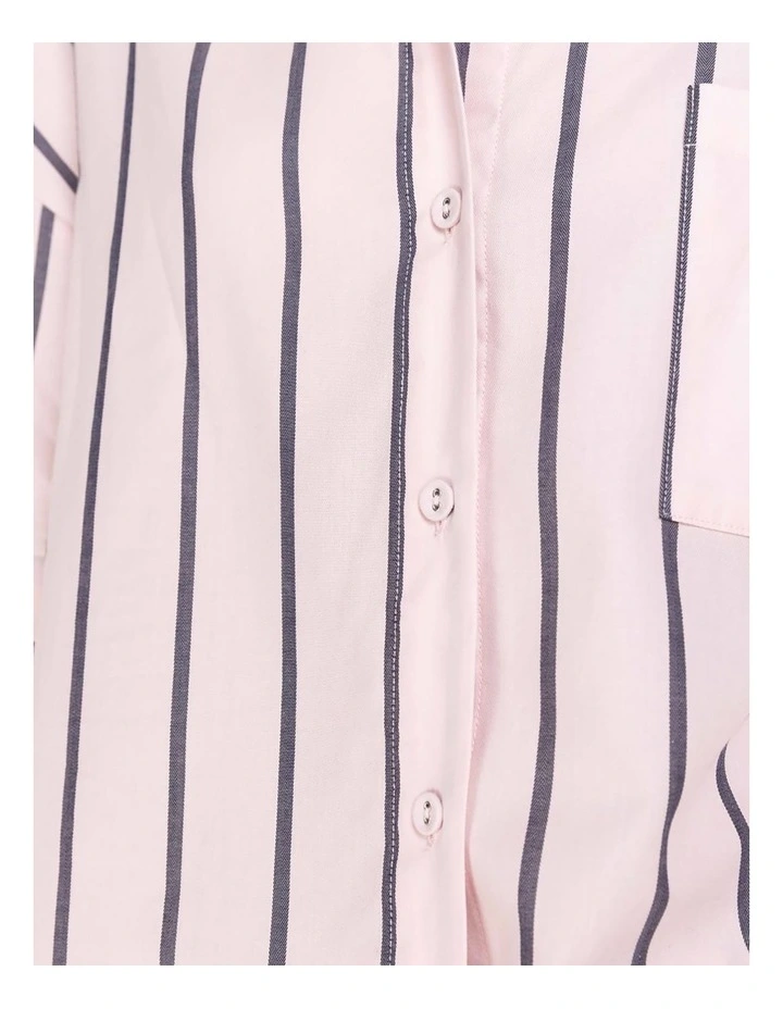 Sasha Striped Boyfriend Short Pyjama Set in Pink image 6