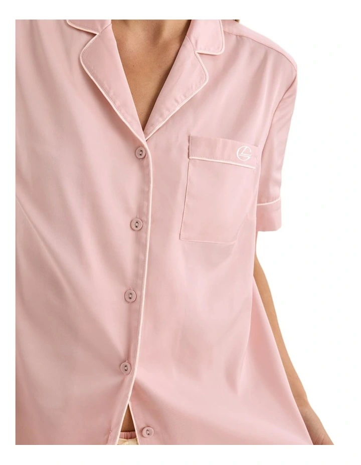 Sonia Satin Short Pyjama Set in Pink image 5