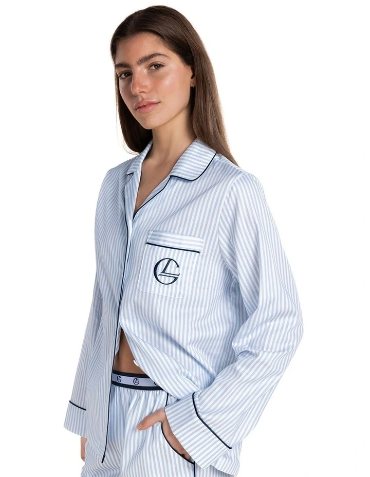 Susanna Cotton Long Pyjama Set in Blue image 4