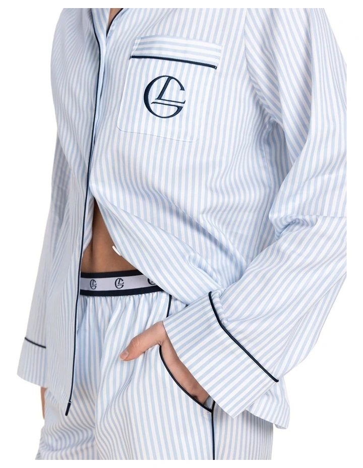 Susanna Cotton Long Pyjama Set in Blue image 5