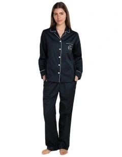 Susanna Cotton Long Pyjama Set in Navy