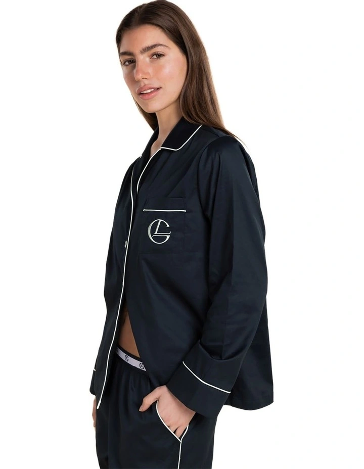 Susanna Cotton Long Pyjama Set in Navy image 4