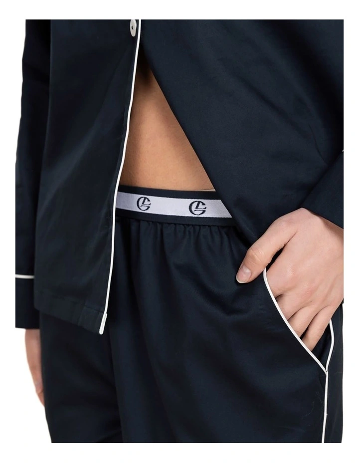 Susanna Cotton Long Pyjama Set in Navy image 5