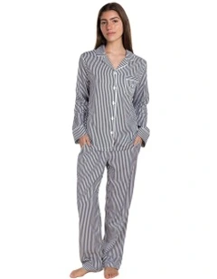 Susanna Cotton Long Pyjama Set in Two Tone