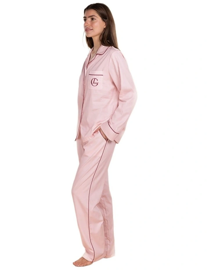 Susanna Cotton Long Pyjama Set in Pink image 3