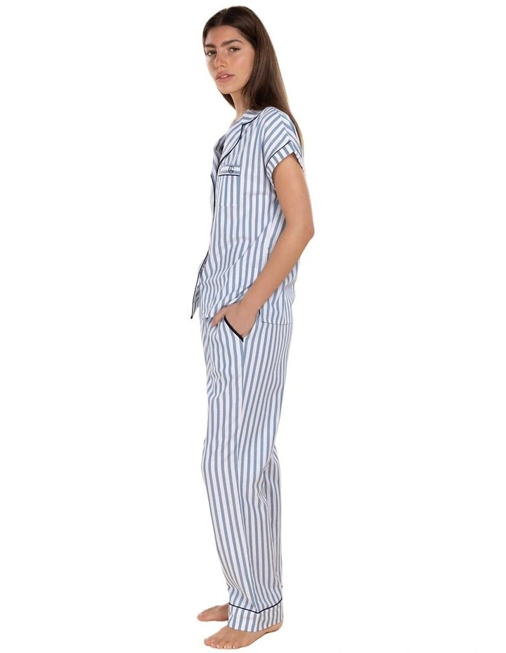 Winona Cotton Long Pyjama Set in Blue image 3