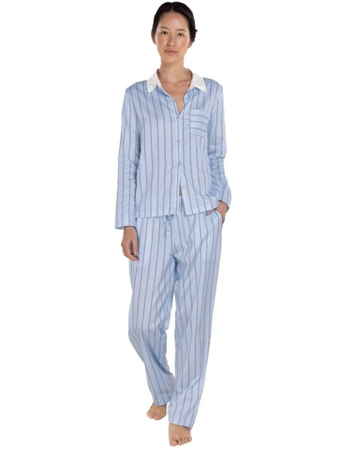 Belinda Cotton Long Pyjama Set in Blue image 1